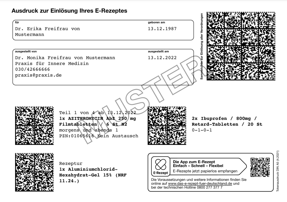 Ausdruck eines E-Rezeptes